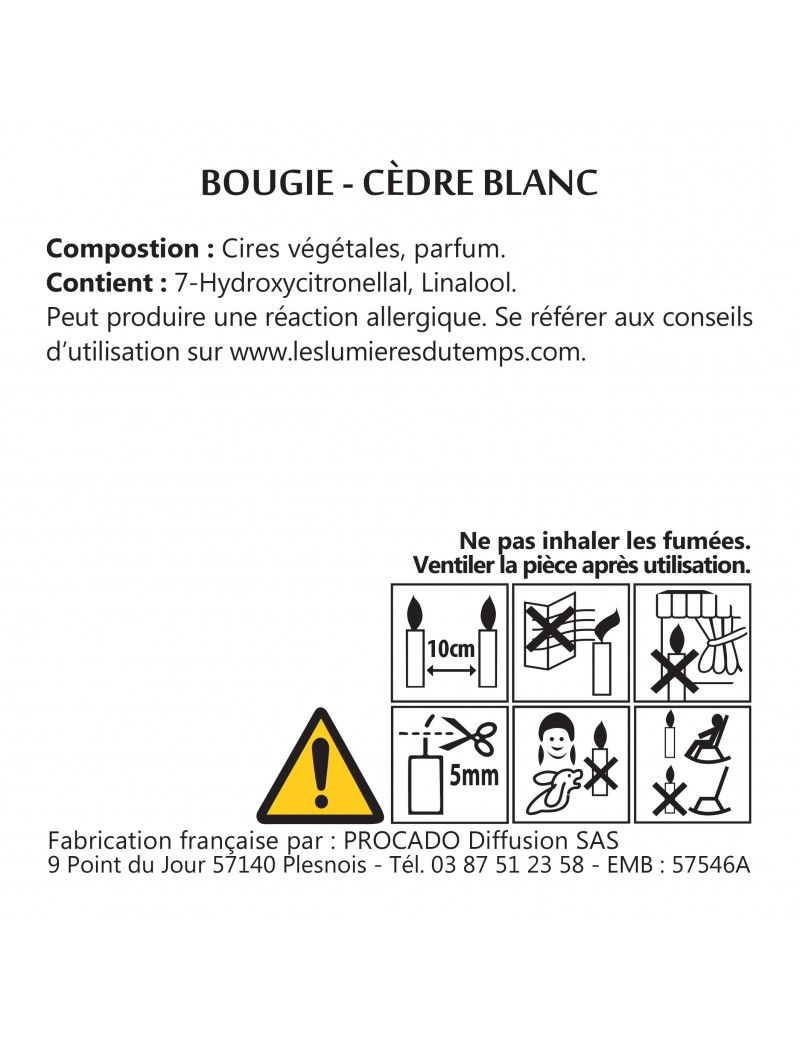 Boîte 10 bougies t-light Cèdre blanc