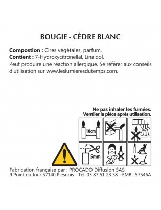 Boîte 10 bougies t-light Cèdre blanc