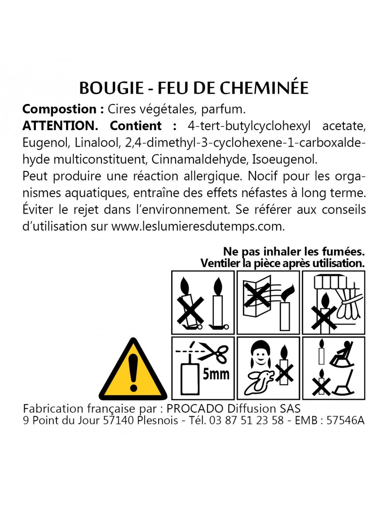 Boîte 10 bougies t-light Feu de cheminée