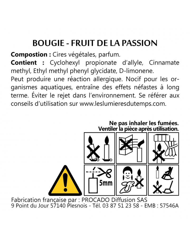 Boîte 10 bougies t-light Fruit de la passion
