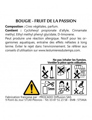 Boîte 10 bougies t-light Fruit de la passion