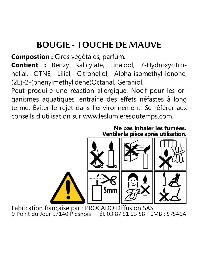 Boîte 10 bougies t-light Touche de mauve