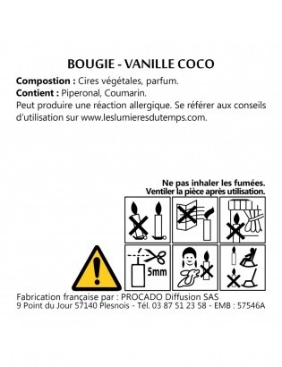 Boîte 10 bougies t-light Vanille-coco