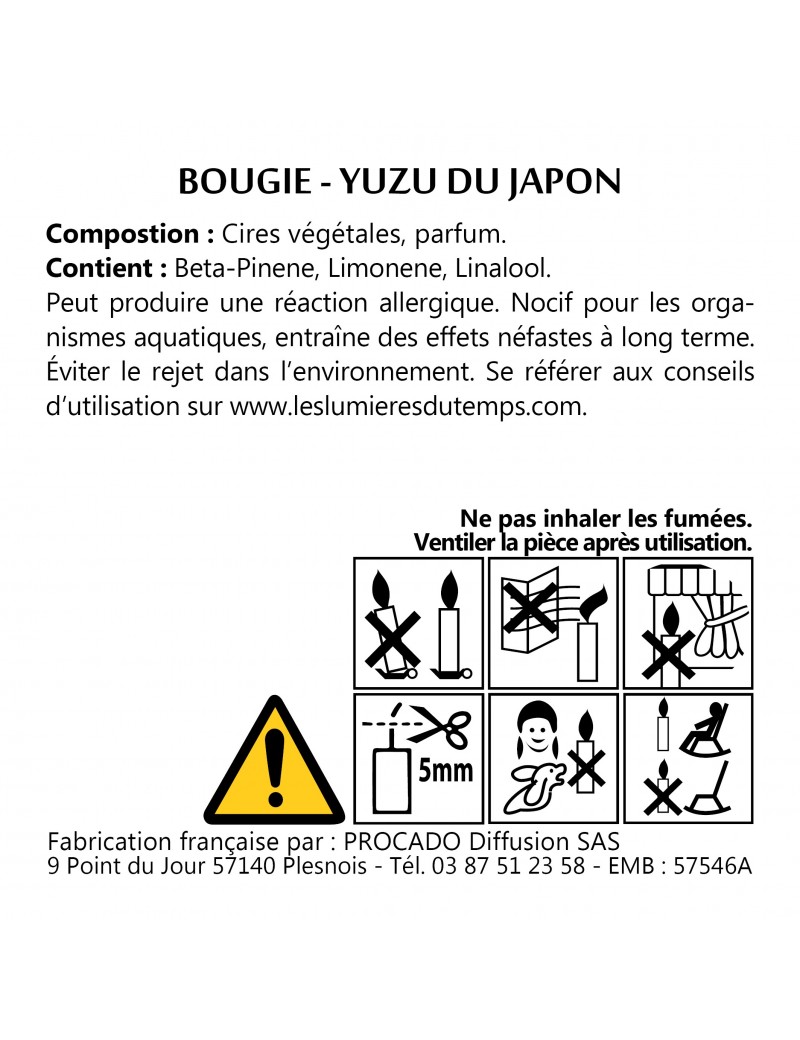 Boîte 10 bougies T-light yuzu du japon | Les Lumières du Temps