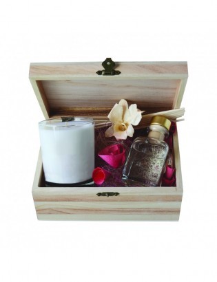 Coffret bougie 180 gr + parfumeur 100 ml ambre noire