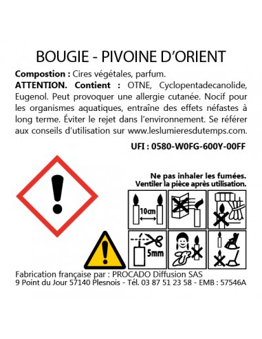 Bougie Luxe GM 920 gr Impérial Pivoine d'Orient