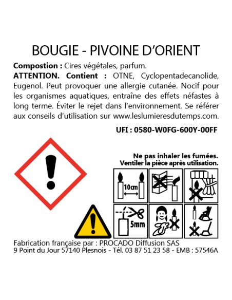 Bougie Luxe GM 920 gr Impérial Pivoine d'Orient