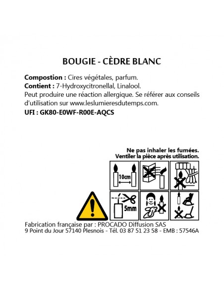 Bougie végétale 35 gr Cèdre blanc