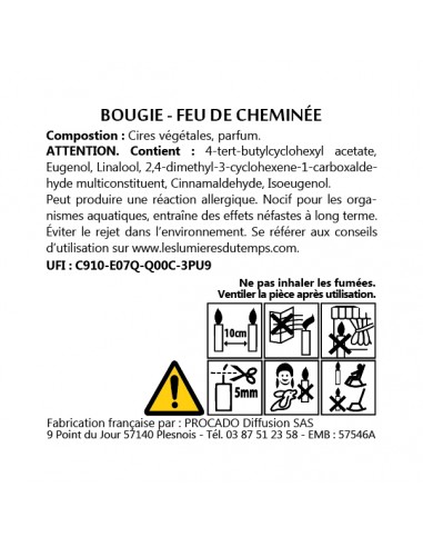 Bougie végétale 35 gr Feu de cheminée