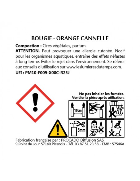Bougie végétale 35 gr Orange-cannelle