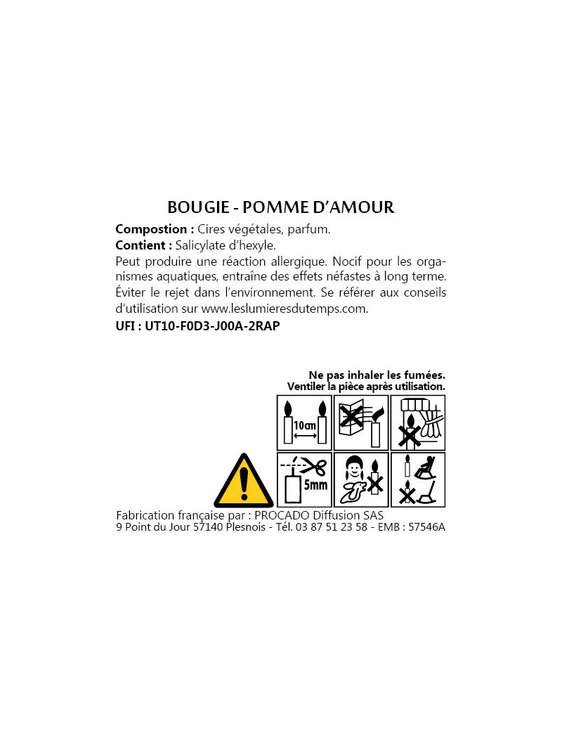 Bougie végétale 35 gr Pomme d'amour
