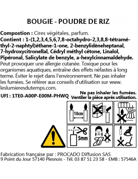 Bougie végétale 35 gr Poudre de Riz
