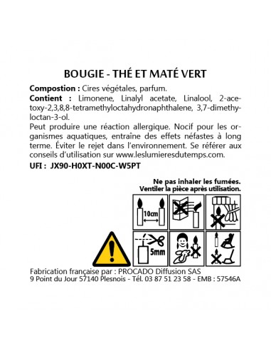 Bougie végétale 35 gr Thé et maté vert