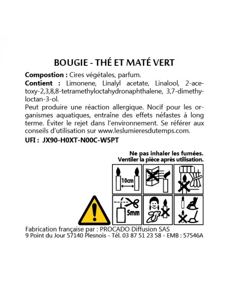 Bougie végétale 35 gr Thé et maté vert
