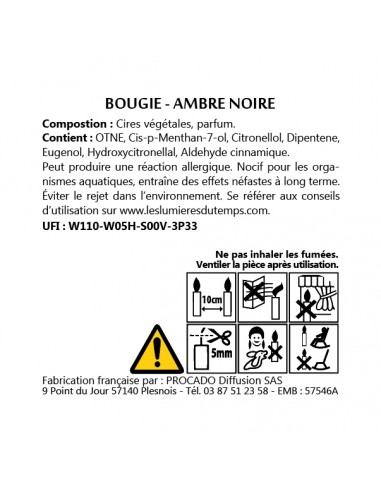 KIT BOUGIE 350gr AMBRE NOIRE