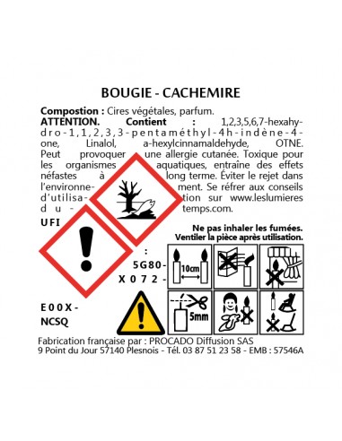 KIT BOUGIE 350gr CACHEMIRE