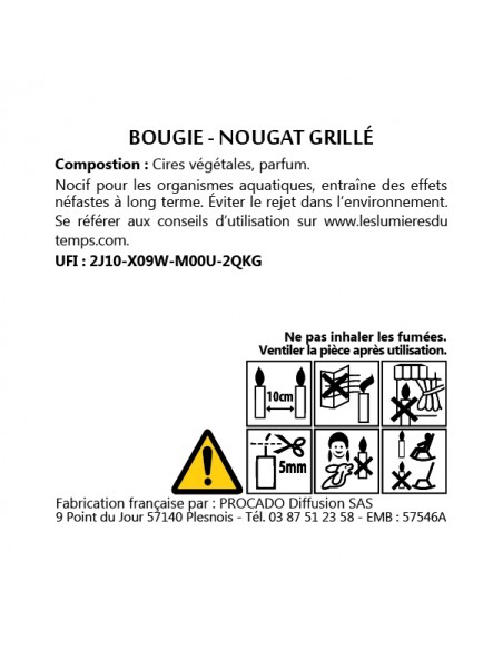 KIT BOUGIE 350gr NOUGAT GRILLÉ