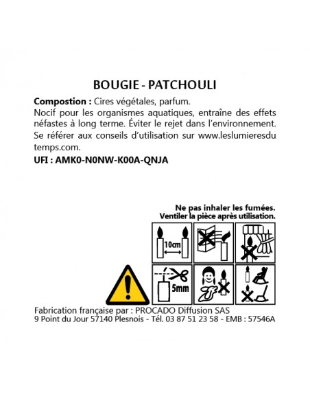 KIT BOUGIE 350gr PATCHOULI