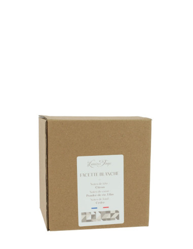 Bougie Facette Blanche 360 g Poudre de Riz | Les Lumières du Temps