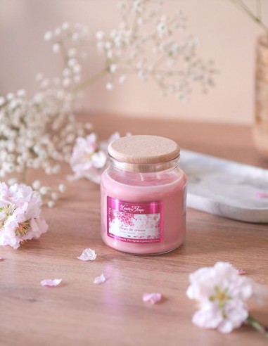 Bougie Cire Colorée Fleurs de Cerisier