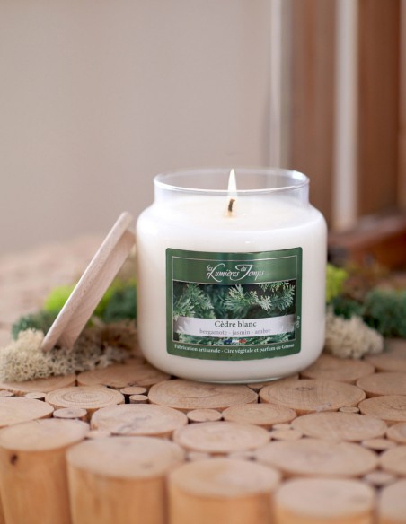 Bougie Cire Colorée 145 g Cèdre Blanc
