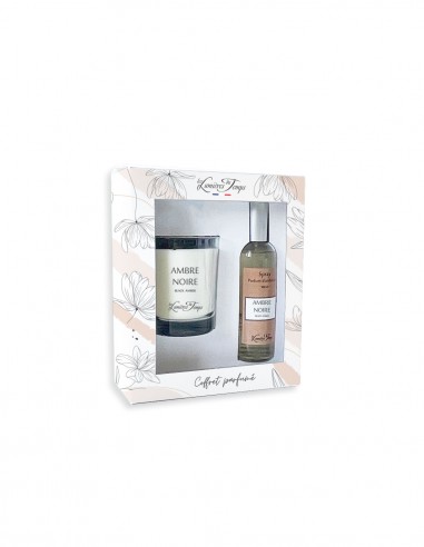 Coffret bougie 180 g + Spray 100 ml Ambre Noire