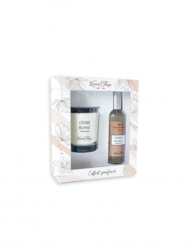 Coffret bougie 180 g + Spray 100 ml Cèdre Blanc