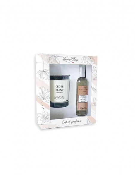 Coffret bougie 180 g + Spray 100 ml Cèdre Blanc