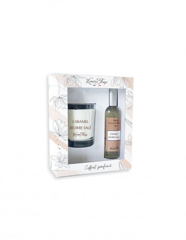 Coffret bougie 180 g + Spray 100 ml Caramel Beurre Salé