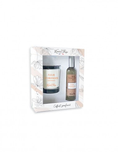 Coffret bougie 180 g + Spray 100 ml Fleur d'Oranger