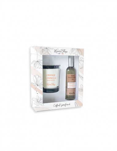 Coffret bougie 180 g + Spray 100 ml Orange Cannelle