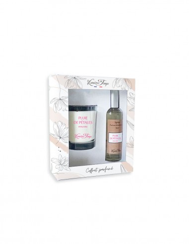 Coffret bougie 180 g + Spray 100 ml Pluie de Pétales