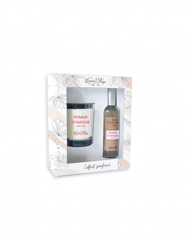 Coffret bougie 180 g + Spray 100 ml Pomme d'Amour