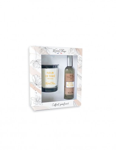 Coffret Bougie 180 g + Spray 100 ml Fleur de Tiaré