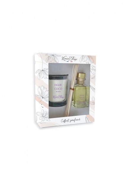 Coffret Bougie 180 g + Diffuseur 100 ml Figue Coco