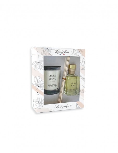 Coffret Bougie 180 g + Diffuseur 100 ml Cèdre Blanc