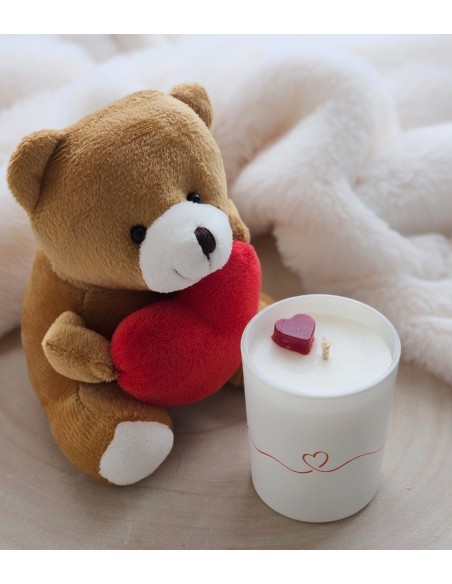 Bougie Je t'aime 90 g parfum Poudre de Riz édition Saint-Valentin