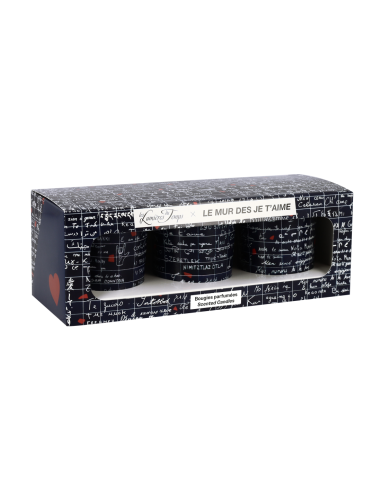 Coffret Bougie Le mur des je t'aime 3x90g