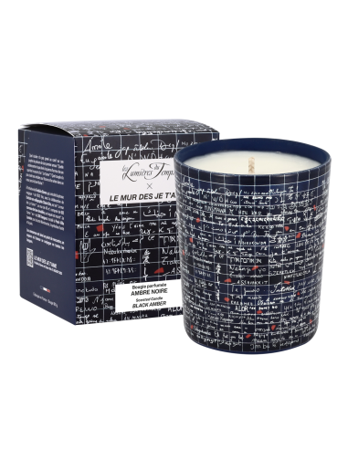 Bougie Le mur des je t'aime 180 g Ambre Noire
