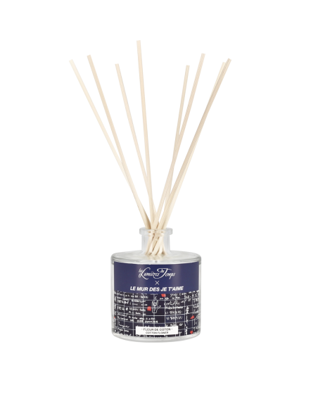 Diffuseur de Parfum Le mur des je t'aime 100 ml parfum Fleur de Coton