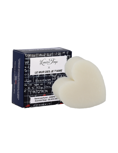 Savon Solide Cœur Le mur des je t'aime 85 g Ambre Noire
