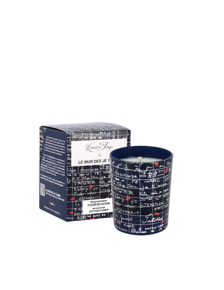 Bougie Le mur des je t'aime 90 g Fleur de Coton