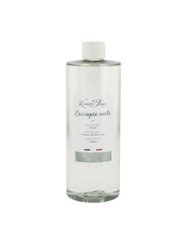 Recharge Diffuseur de Parfum Cassiopée Verte 400 ml Poudre de Riz (avec rotins)