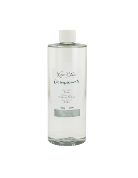 Recharge Diffuseur de Parfum Cassiopée Verte 400 ml Poudre de Riz (avec rotins)