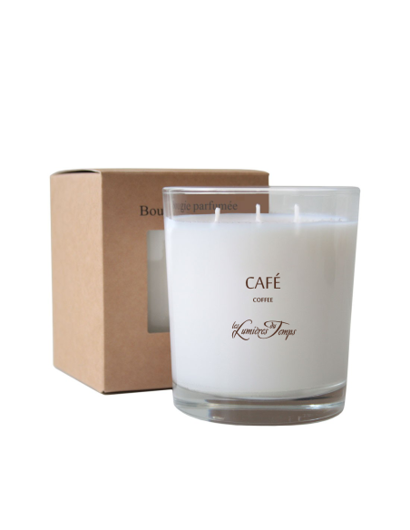 Bougie Végétale 600 g Café livrée avec sa boîte kraft