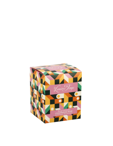 Bougie Chromatik 90 g Champagne Rosé cadeau à offrir pour Noël