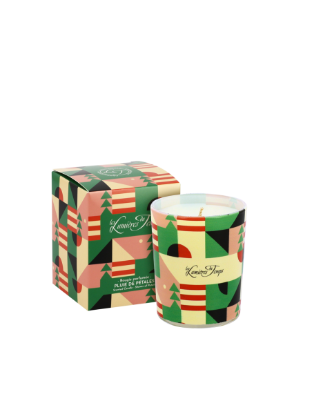 Bougie Chromatik 90 g Pluie de Pétales livrée dans sa boîte aux couleurs de la bougie