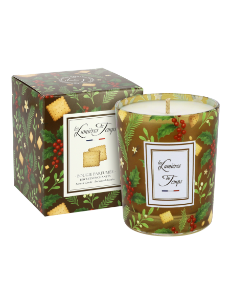 Bougie Lumières d'Hiver 180 g Biscuits Enchantés livrée dans sa boîte assortie