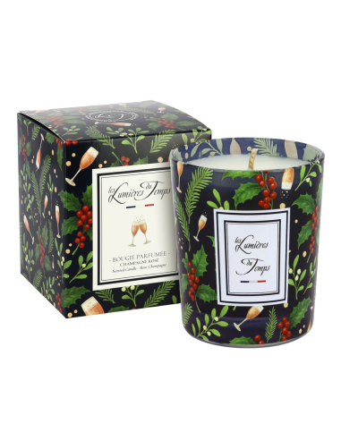 Bougie Lumières d'Hiver 180 g Champagne Rosé et sa boîte