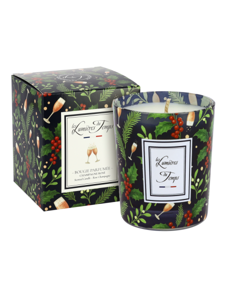 Bougie Lumières d'Hiver 180 g Champagne Rosé et sa boîte